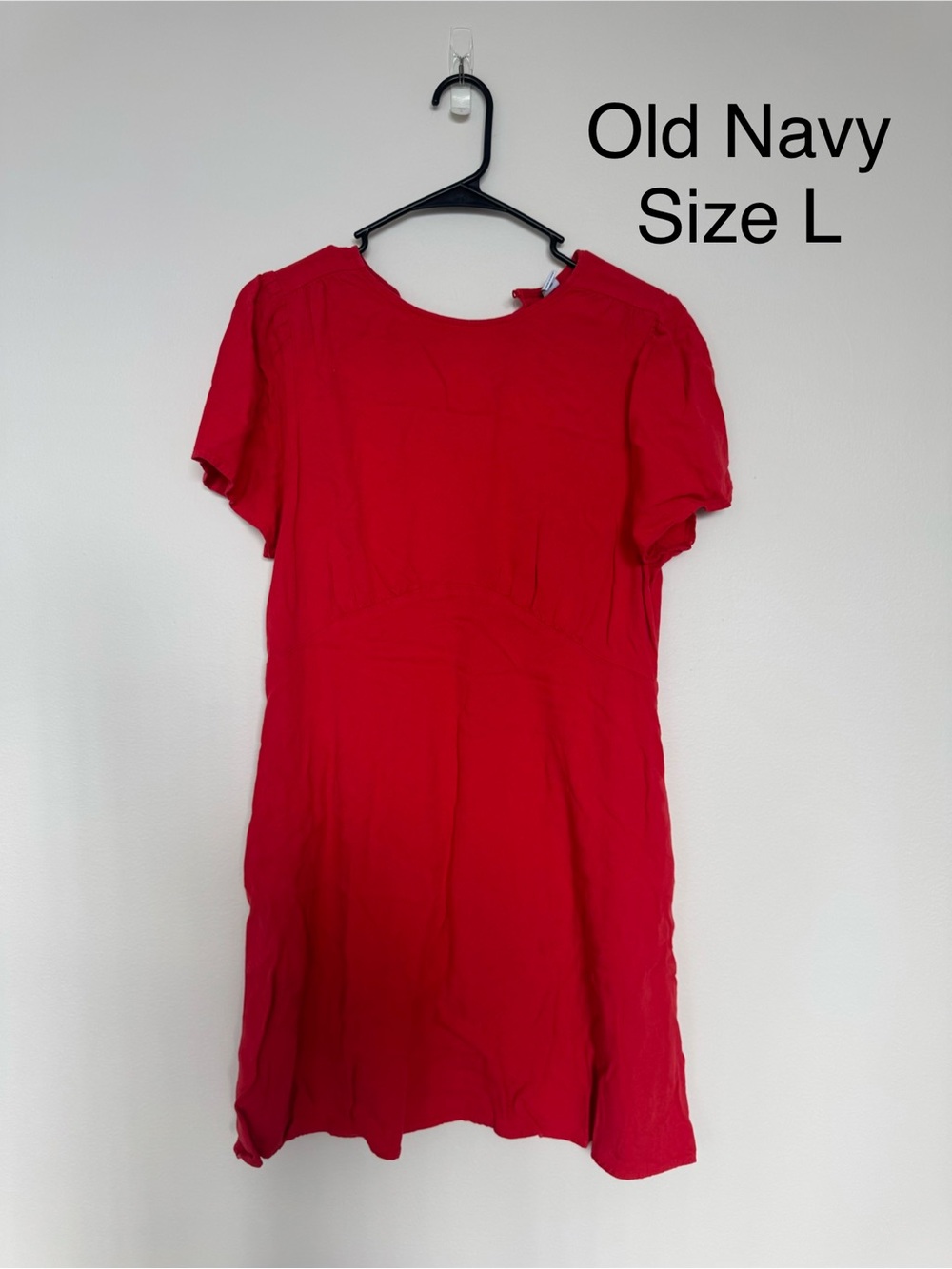 Old Navy Bright Red Short Sleeve A-Line Dress